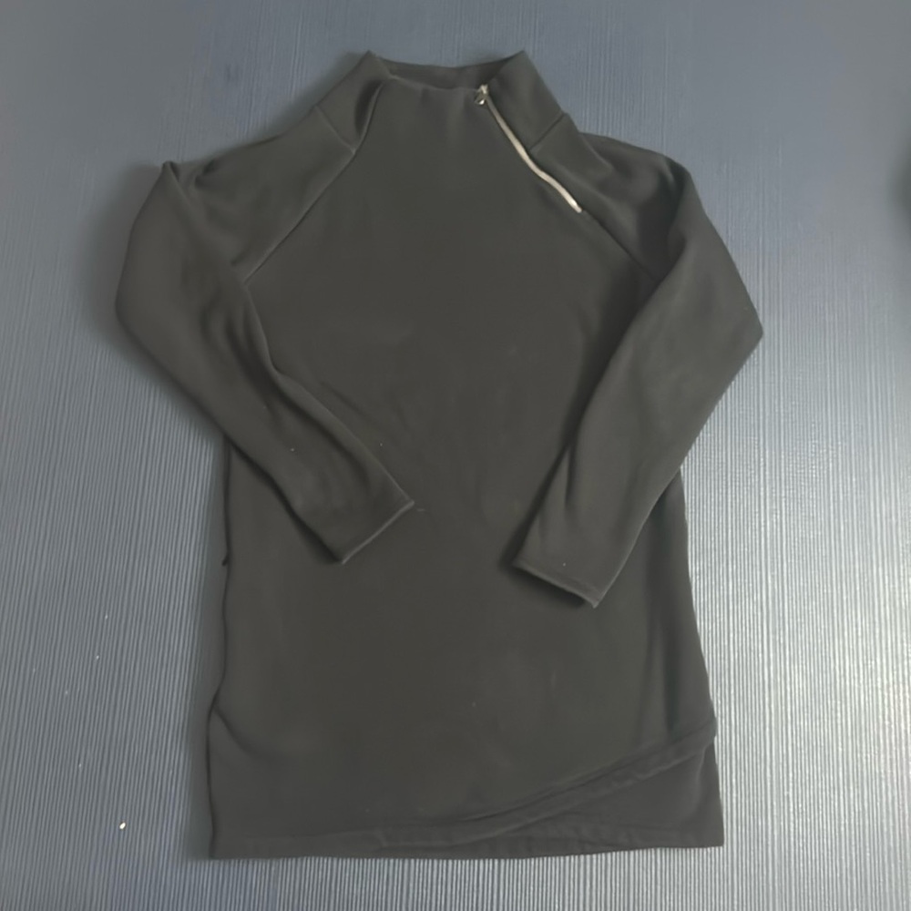 Athleta Black Side Zip Dress, Medium, Sweatshirt Dresss